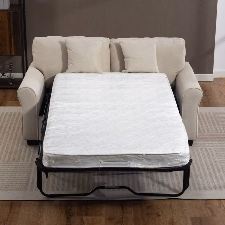 Artemis Home Lewiston 3 Seater Fabric Pull Out Sofabed in Beige