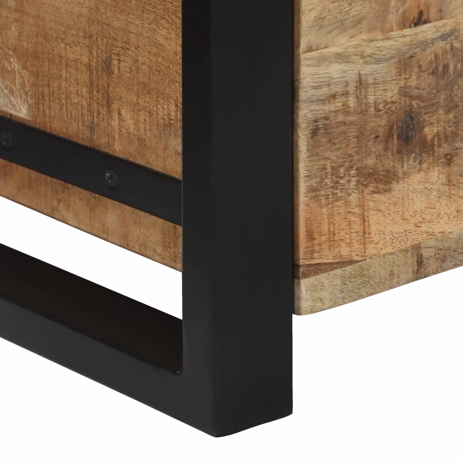 Berkfield Home Rustic Brown Solid Mango Wood and Metal Storage Chest, W/D/H: 40 x 30 x 30 cm – 5
