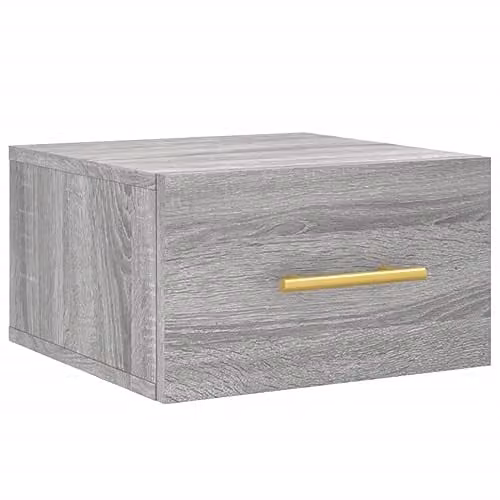 vidaXL Wall-mounted Bedside Cabinet in Grey Sonoma, W/D/H: 35 x 35 x 20 cm