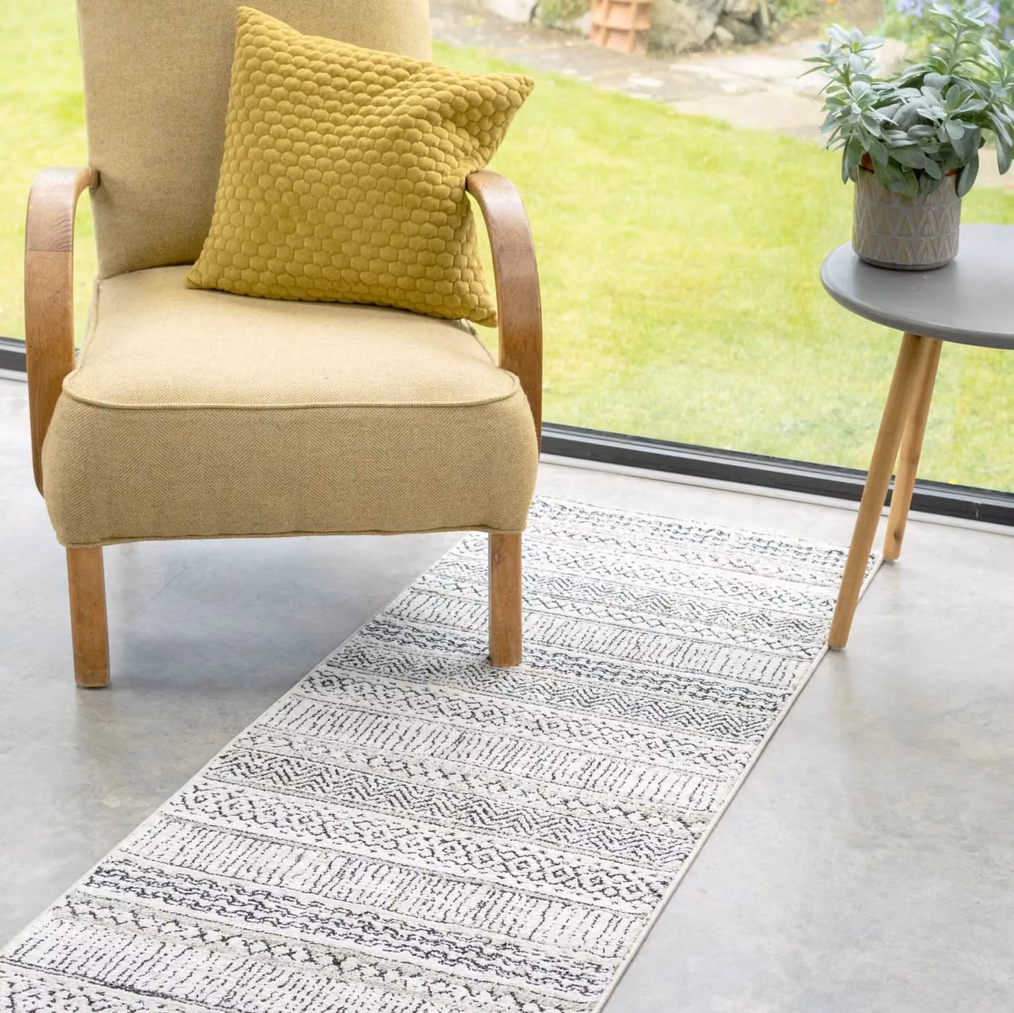 Kukoon Grey and Beige Moroccan Aztec Berber Soft Pile Area Rug or Runner, W: 60 cm, L: 240 cm – 2