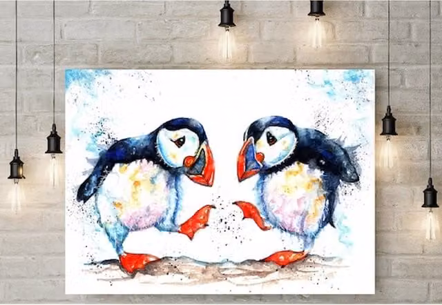 BebesArts Shall We Dance Canvas Wall Art, Blue, W: 60.96 cm, H: 81.28 cm