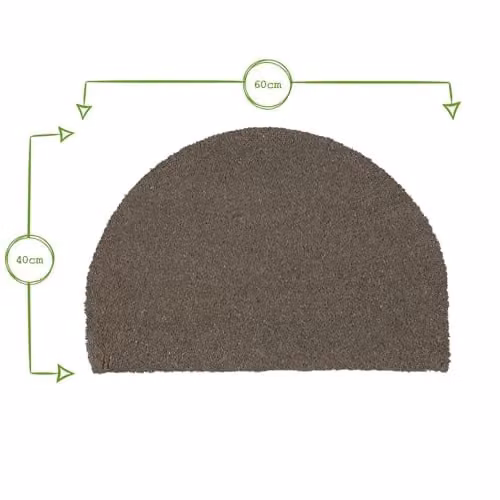 Nicola Spring Semicircular Coir and PVC Door Mat Set, Brown and Black, Pack of 2, W: 60 cm, D: 40 cm – 3