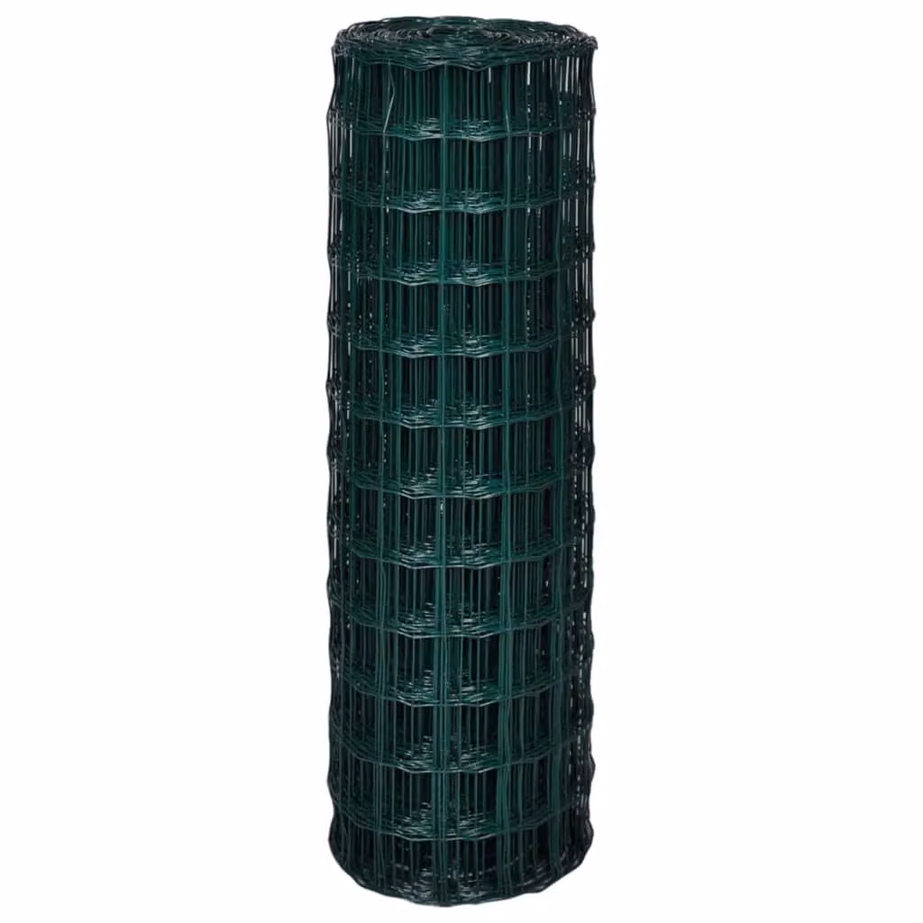 Berkfield Home Euro Fence Green PVC Coated Steel Fence, W: 25 m, H: 1.2 m – 3