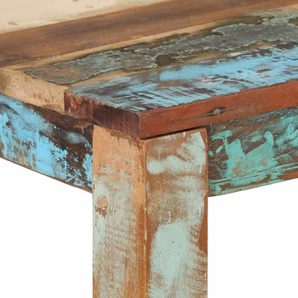 Berkfield Home Rectangular Dining Table in Multicolour Solid Reclaimed Wood, W/D/H: 80 x 80 x 76 cm – 2