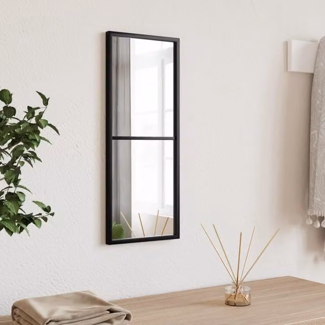 Berkfield Home Minimalist Rectangular Wall Mirror in Black, W: 20 cm, H: 50 cm – 1