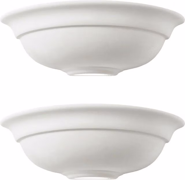Loops 2 Pack Dimmable LED White Unglazed Ceramic Wall Light Up Lighting Fitting