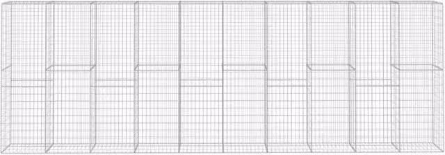 Berkfield Home Durable Galvanised Steel Gabion Wall with Cover in Silver, W: 600 cm, D: 50 cm, H: 200 cm