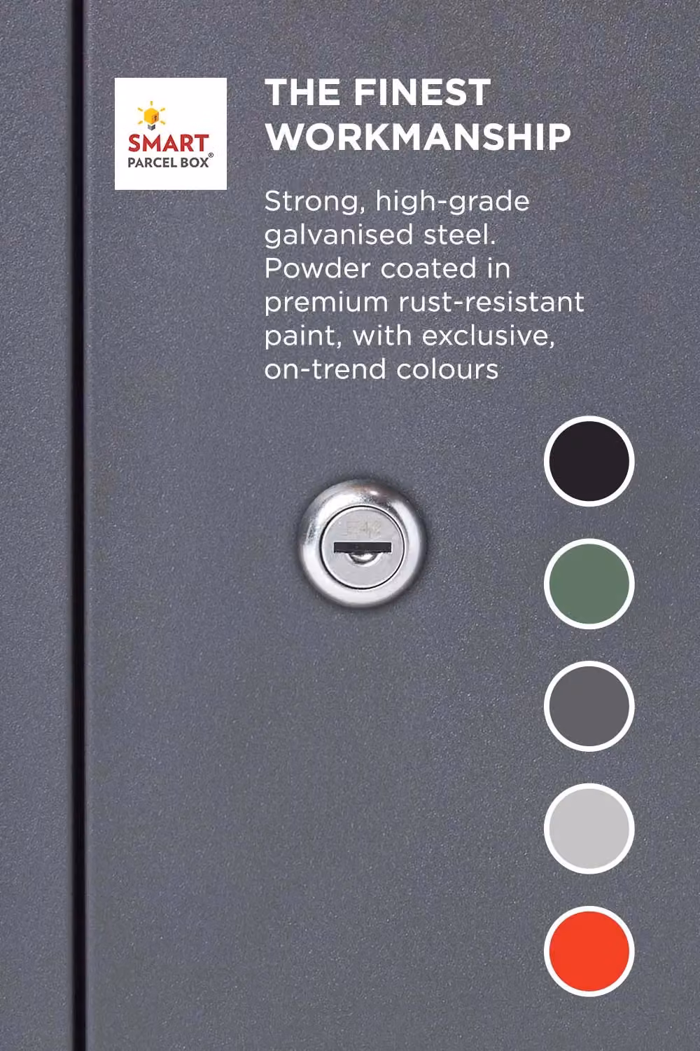 Homescapes Smart Parcel Box Large Secure Steel Delivery Box in Grey, W/D/H: 102.5 x 38.5 x 41.5 cm – 6