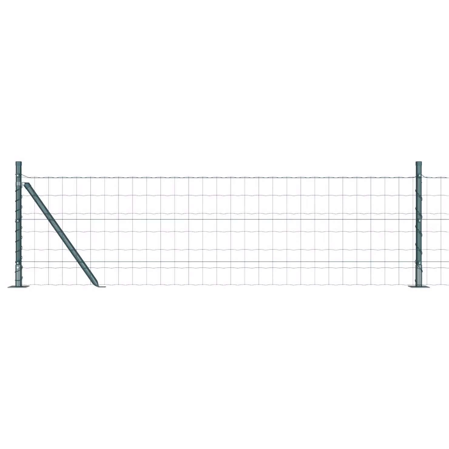 Berkfield Home Euro Fence with 7 Flanged Posts, Galvanised Steel, Silver, 0.4 x 10 m – 1