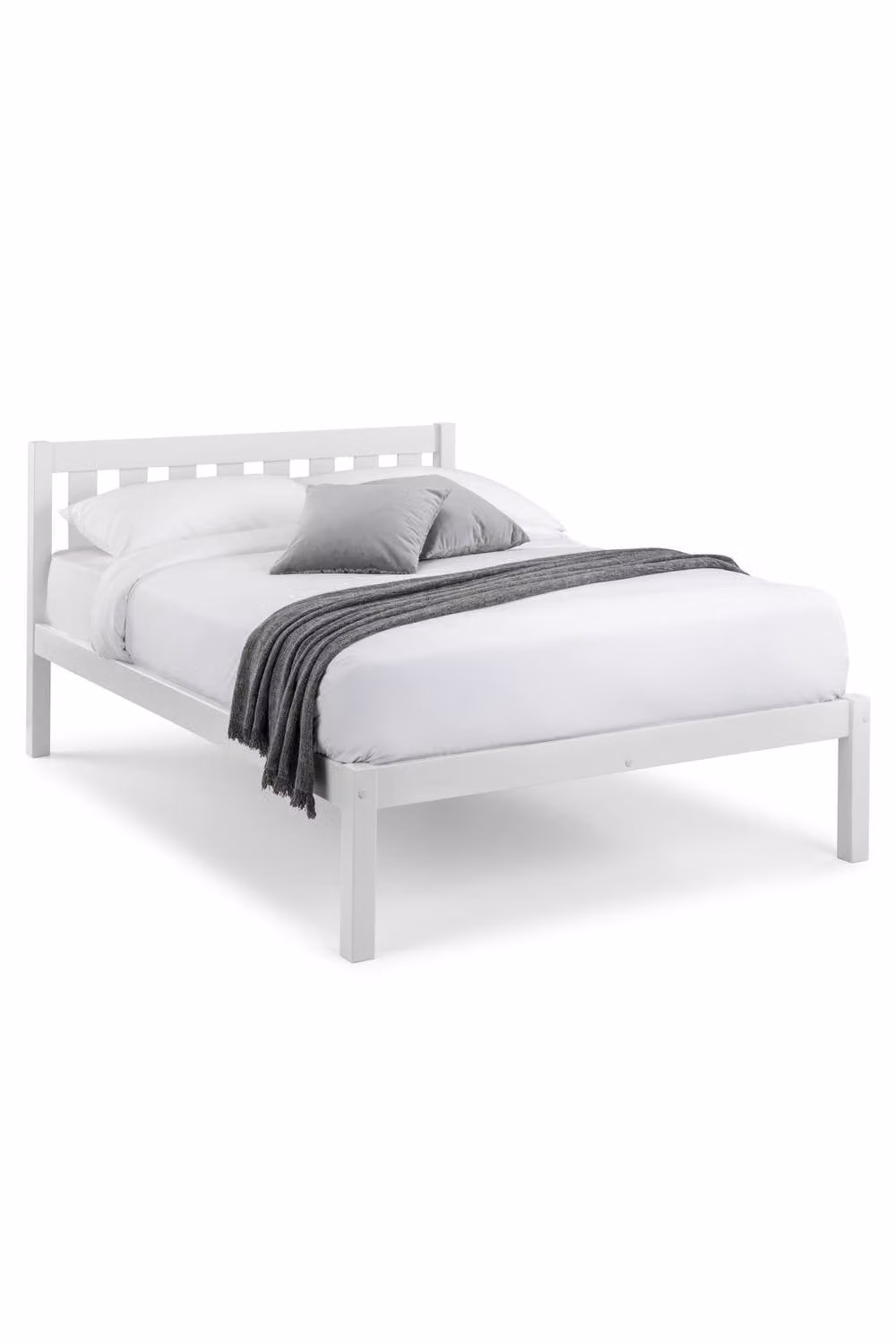 Julian Bowen Luna White Lacquered Solid Pine Bed, W/D/H: 140 x 200 cm – 2