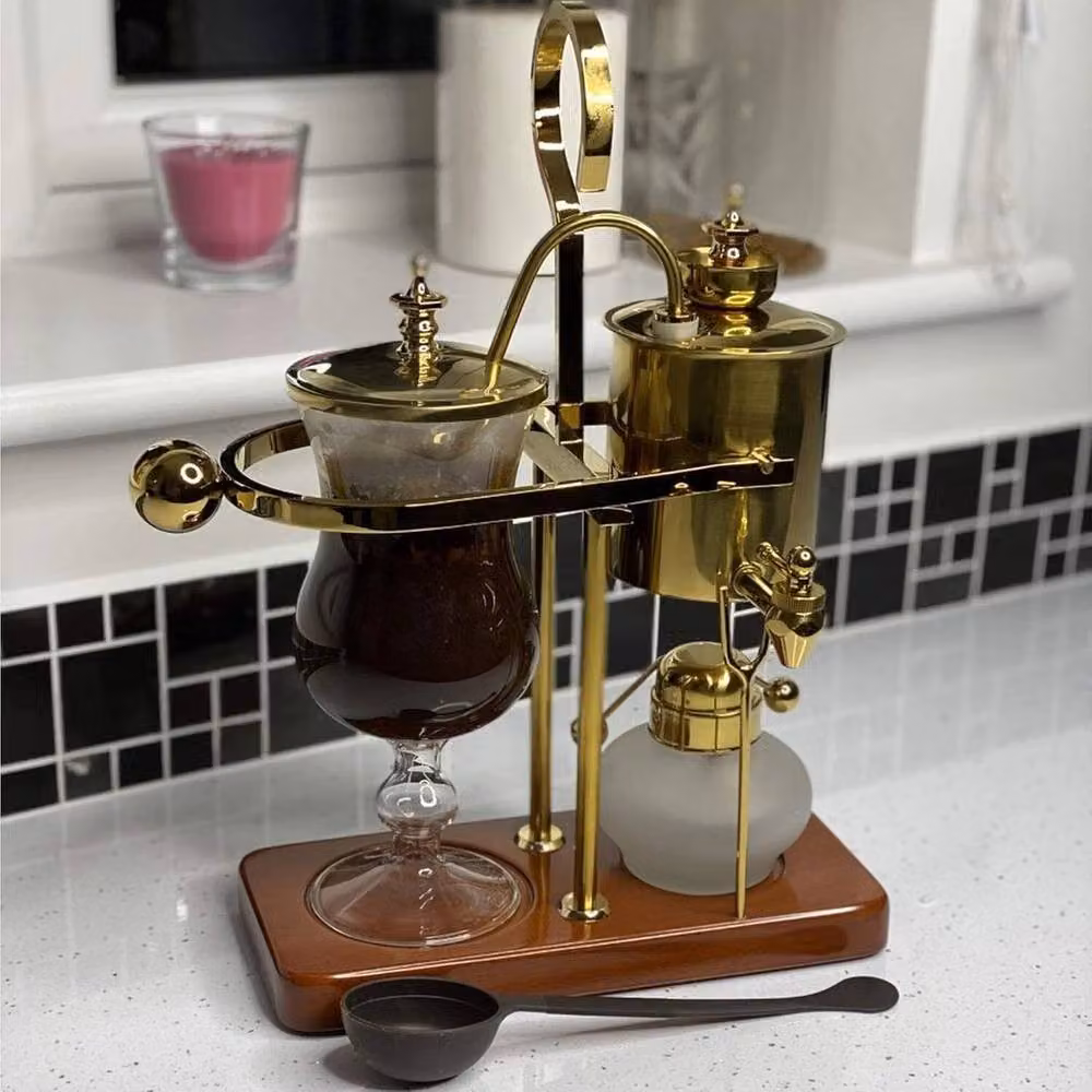 FLAVORA Gold Syphon Balance Coffee Maker Vacuum Brewer Siphon Machine, H: 100 cm, W: 15 cm – 2