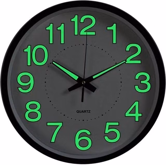 EONLION Modern Round Analog Wall Clock in Black, Diameter: 30.48 cm – 1