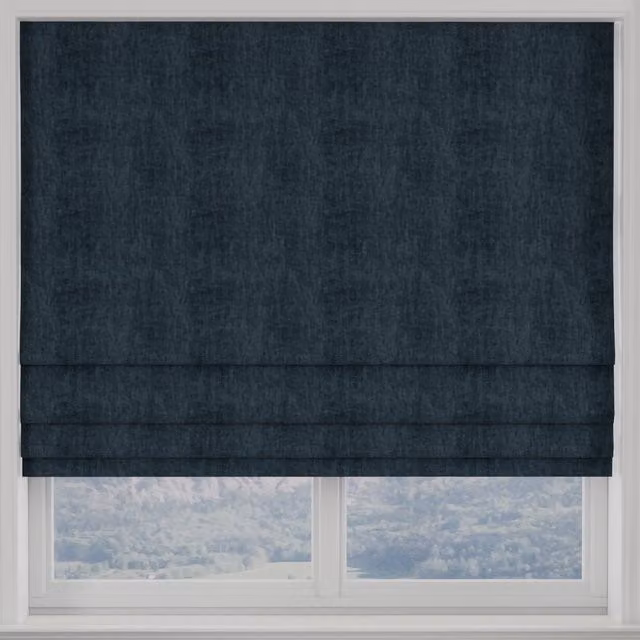 Terrys Luxuria Made to Measure Blackout Roman Blind in Navy Blue