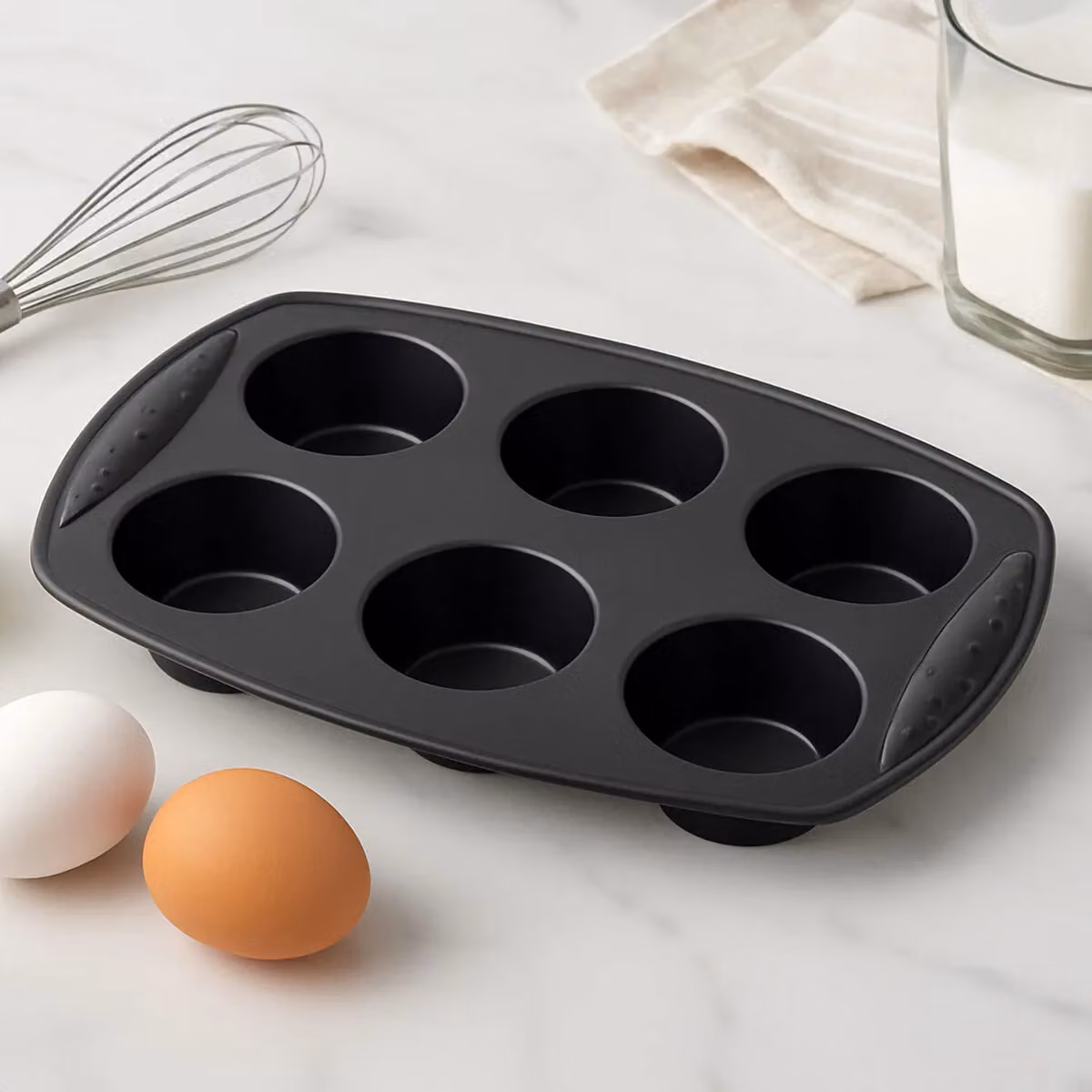 Orsina Black Silicone 6 Cup Round Muffin Mould – 2