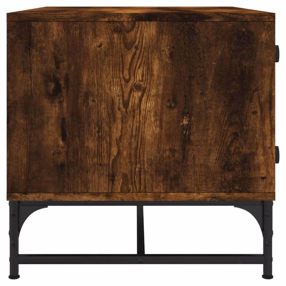 Berkfield Home Modern Coffee Table with Glass Doors in Smoked Oak Brown, W/D/H: 68.5 x 50 x 50 cm – 5