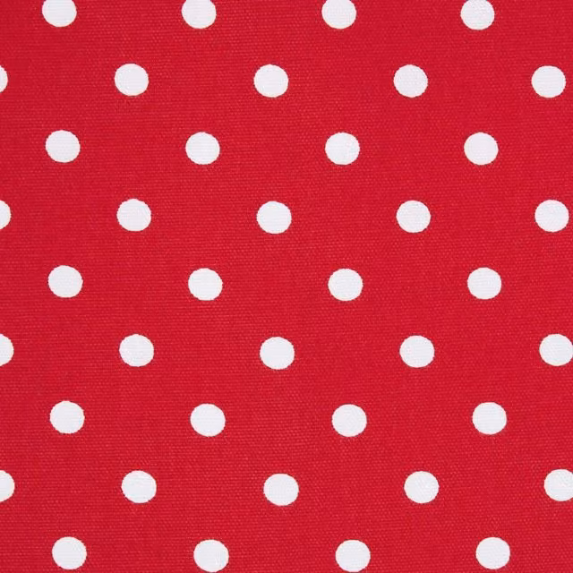 Homescapes Red Pure Cotton Polka Dot Fabric, 150cm Wide