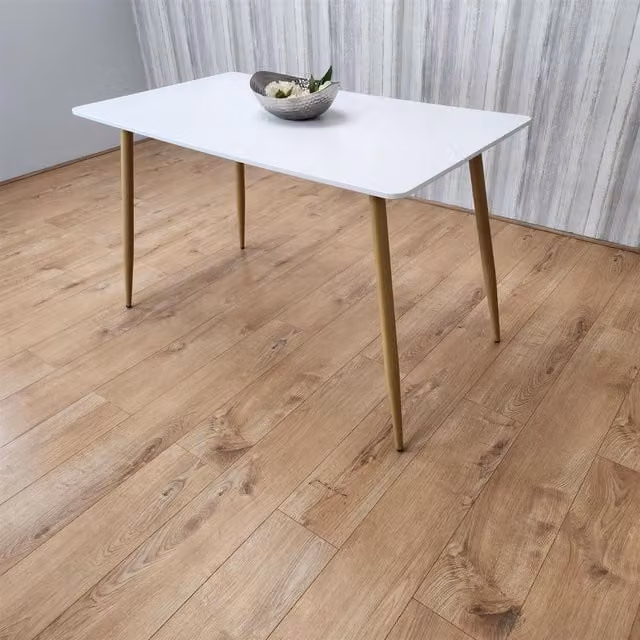 Kosy Koala Modern Rectangular White Dining Table with Glossy MDF Laminate Finish