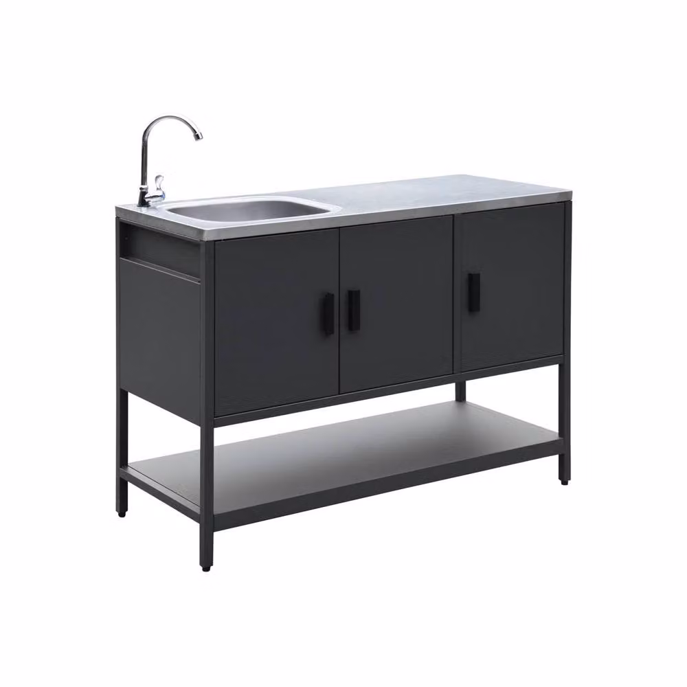 sweeek Outdoor Steel Kitchen with Sink in Black – 2