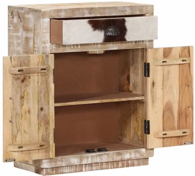 Berkfield Home Solid Mango Wood Sideboard in Brown, W/D/H: 60 x 30 x 75 cm