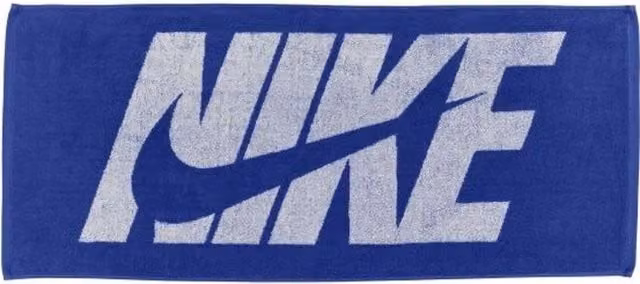 Nike Graphic Print Cotton Jacquard Towel in Blue