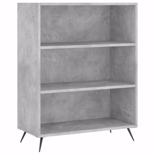 vidaXL Modern Freestanding Bookcase in Concrete Grey, W/D/H: 69.5 x 32.5 x 90 cm