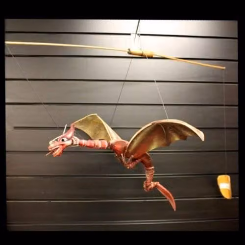 KDMD Large Red Coconut Dragon Hanging Mobile, Height: 46 cm