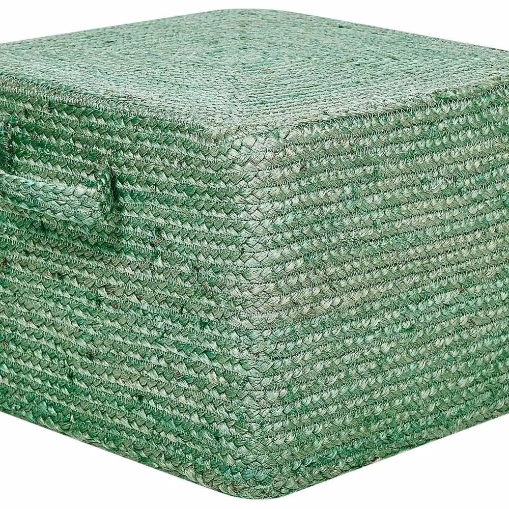 Wyld and Coco Green Jute Rectangular Pouffe, W/D/H: 45 x 45 x 30 cm – 2