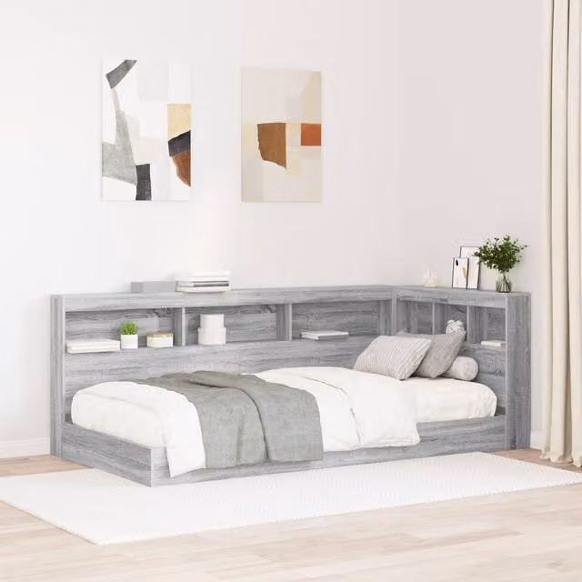 Berkfield Home Grey Sonoma Storage Headboard with Integrated Shelf, Width: 100 cm – 1