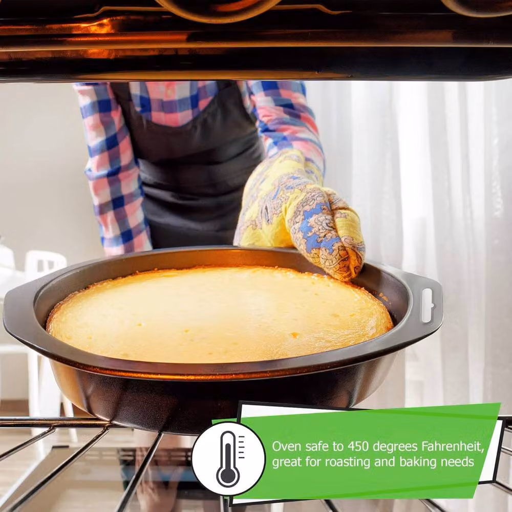 ebake Non-Stick Round Steel Cake Tin in Silver, Diameter: 20.32 cm – 6