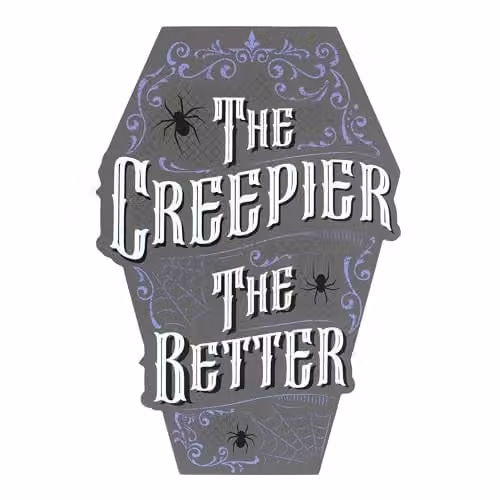 KDMD The Creepier the Better Coffin Shaped Wall Plaque in Grey – 1