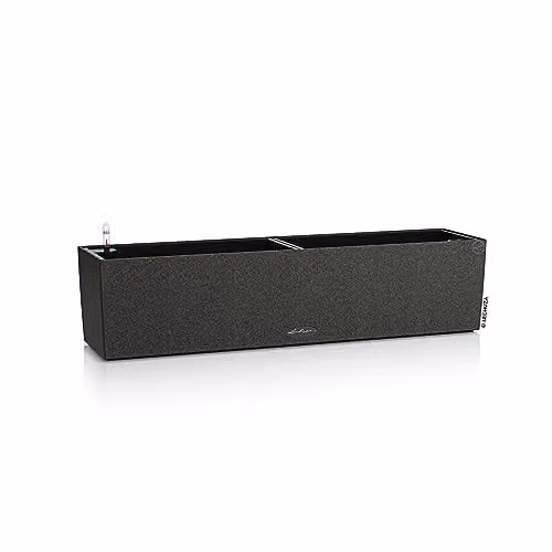 Lechuza BALCONERA Stone 80 Self Watering Planter and Window Box in Graphite Black, H19 x L79 x W19 cm