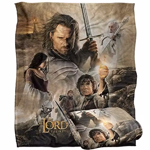 LOGOVISION Lord of the Rings Return of the King Super Soft Throw Blanket, W/D/H: 152 x 127 cm, White/Multicolour