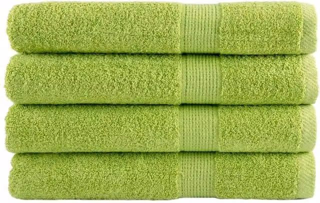 Berkfield Home SOLUND Premium Cotton Terry Towels, 4 Piece Set, Apple Green, W: 100 cm x L: 200 cm, 600 gsm
