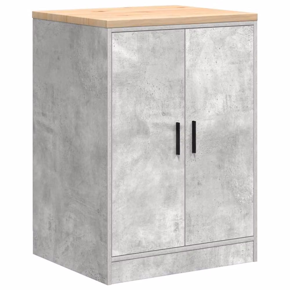 Berkfield Home Durable Garage Storage Cabinet in Concrete Grey, W/D/H: 60 x 51 x 85 cm – 2