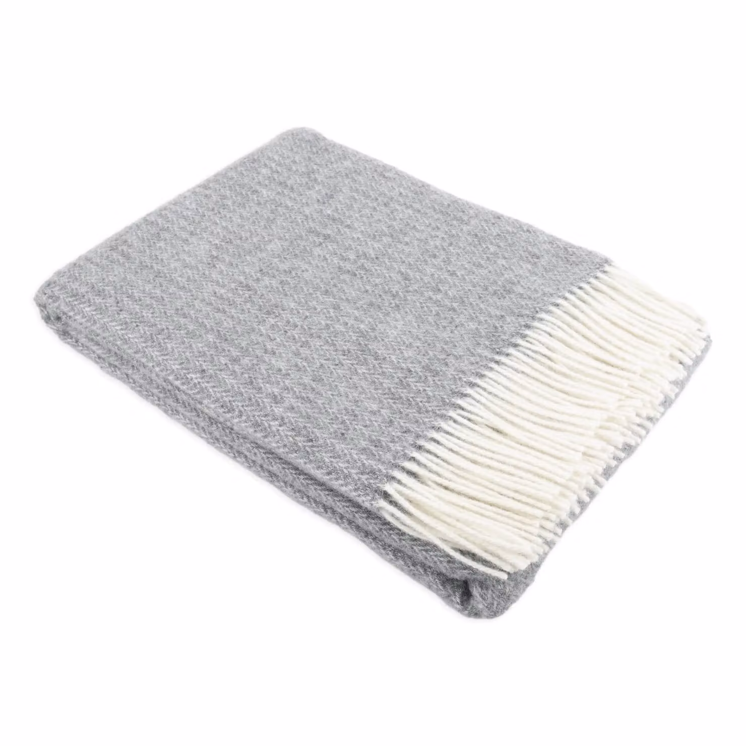 Native Natural Grey Wool Cable Pattern Blanket for Adults – 3