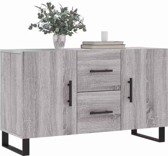 Berkfield Home Grey Sonoma Sideboard in Engineered Wood, W/D/H: 100 x 36 x 60 cm