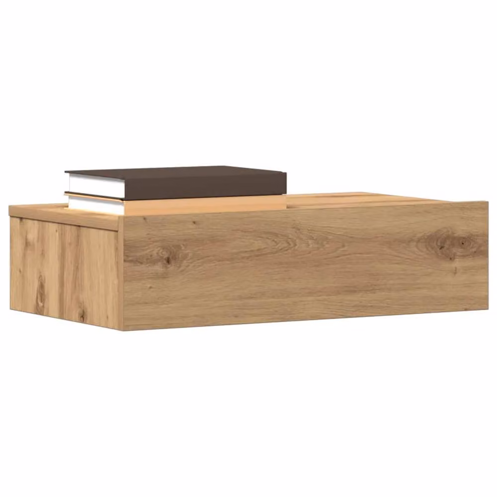 Berkfield Home Artisan Oak Bedside Cabinet in Brown with Integrated Lighting, W: 60 cm, D: 35 cm – 2