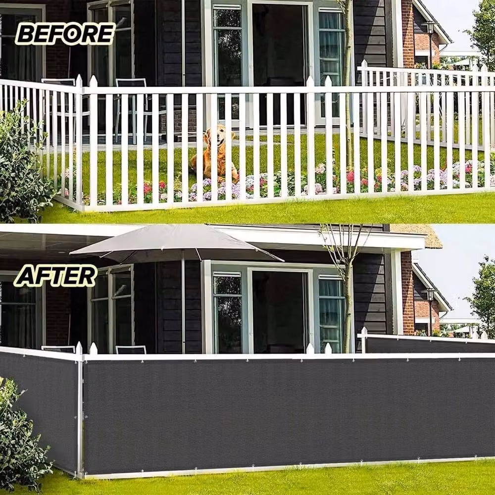 NESTLUNE Black Mat Opaque Plastic Privacy Garden Fence Panel for Balconies, W: 100 cm, H: 15 cm – 3