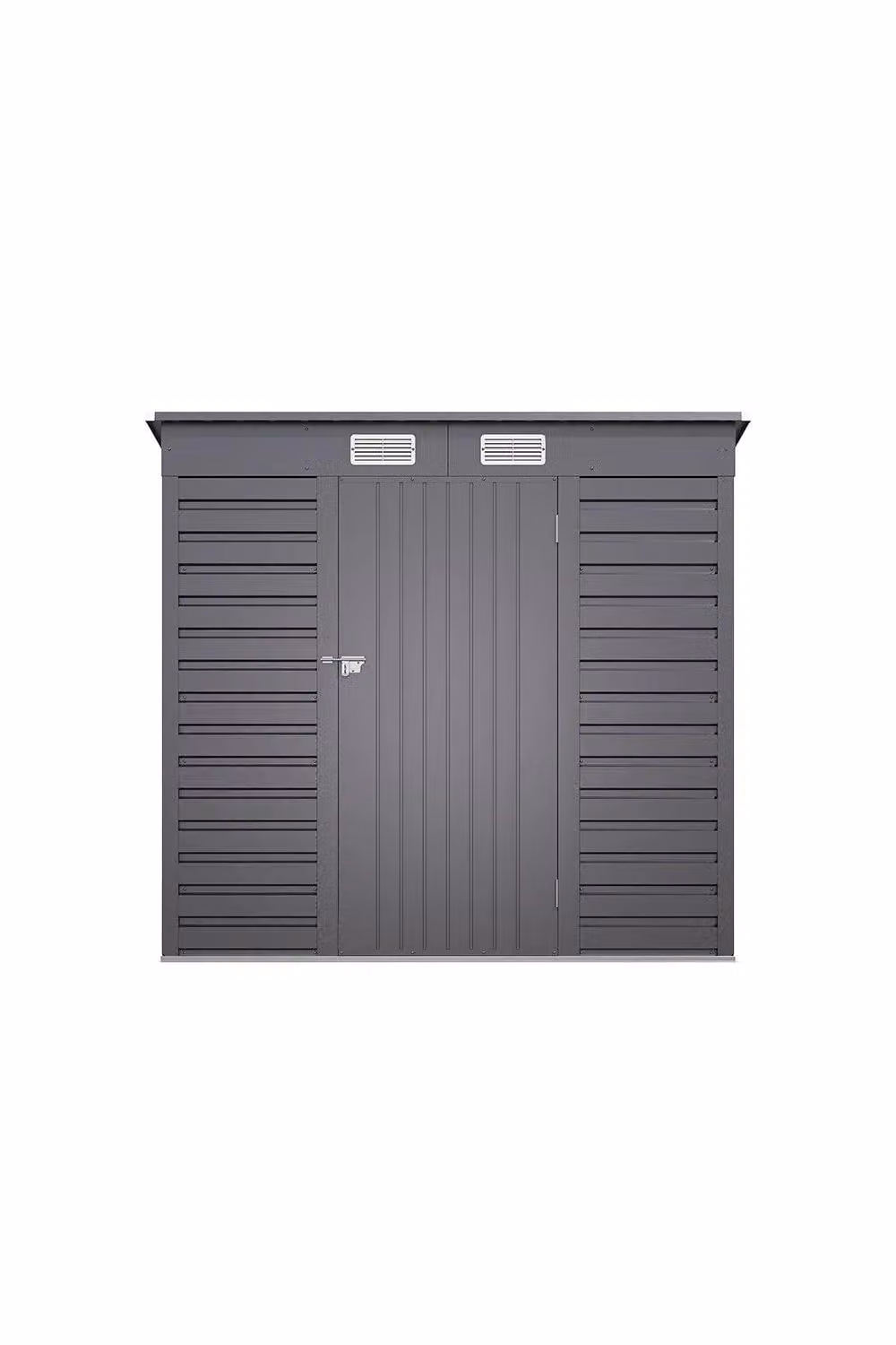 Garden Sanctuary Pent Outdoor Garden Tool Shed in Grey Galvanised Steel W/D/H: 183.5 x 130.2 x 191.2 cm – 2