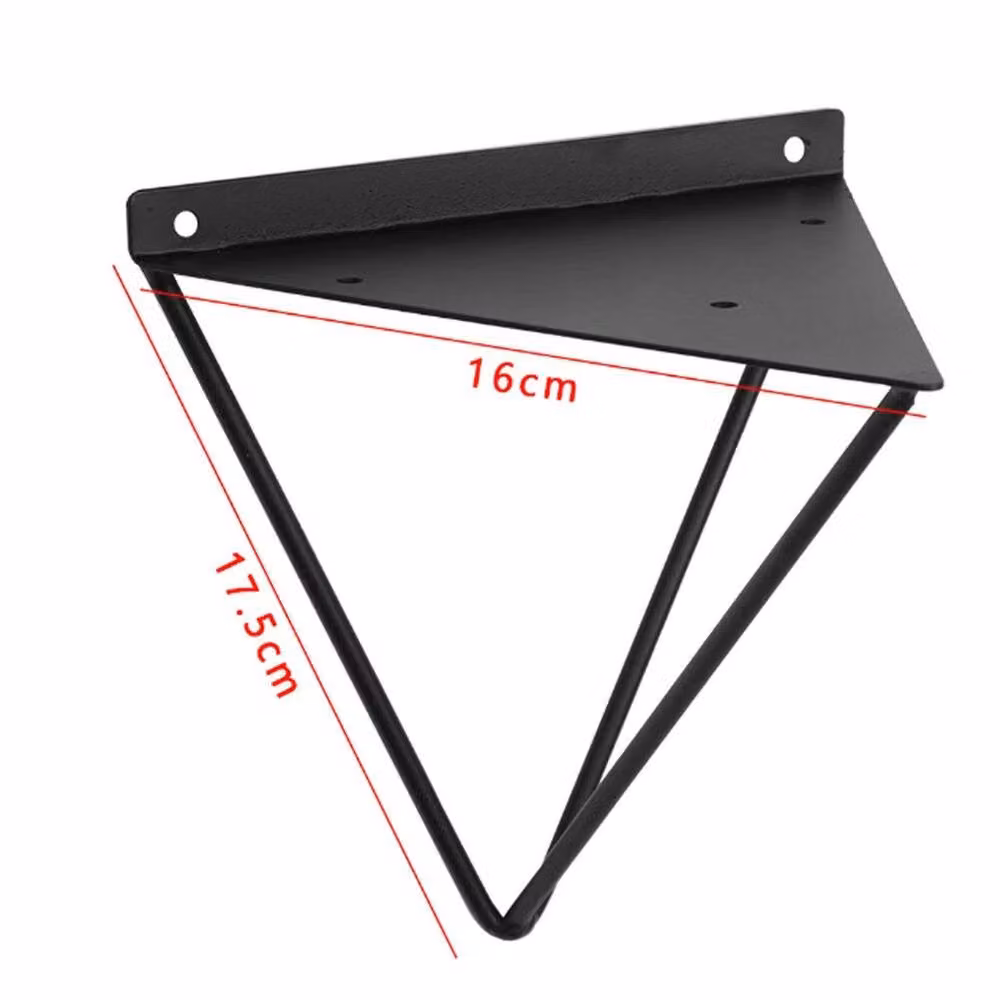 EONLION Set of 2 Rustic Scaffold Board Shelf Brackets in Black Steel – 2