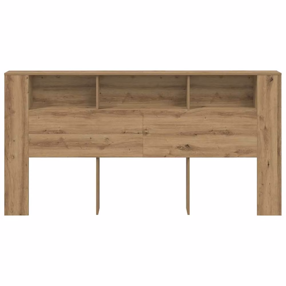 Berkfield Home Artisan Oak Headboard Cabinet in Brown, W/D/H: 200 x 18.5 x 102.5 cm – 3