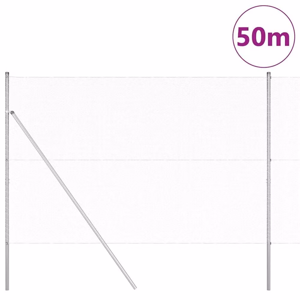 Berkfield Home Hexagon Fence in Silver Galvanised Steel, H: 150 cm, W: 50 m – 2