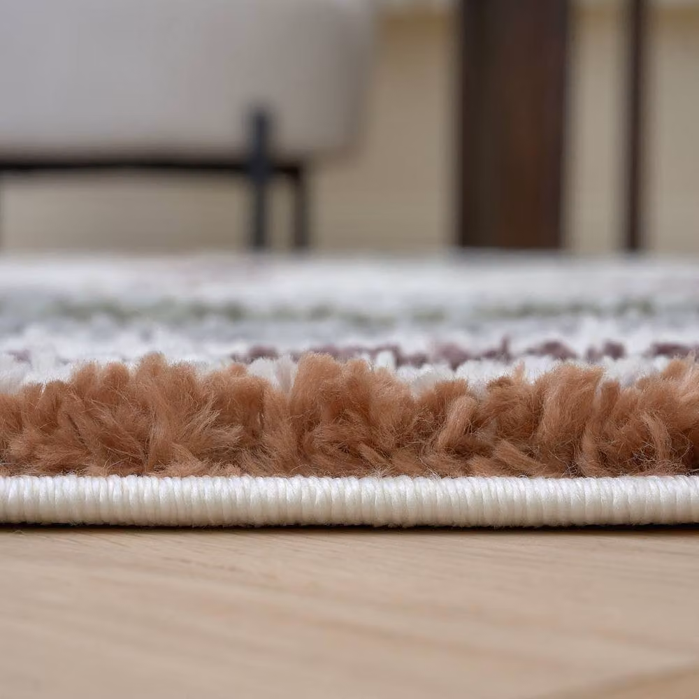 THE RUGS Moodi Wavy Design Shaggy Soft High Pile Multicolour Living Room Rug, W: 120 cm, L: 170 cm – 3