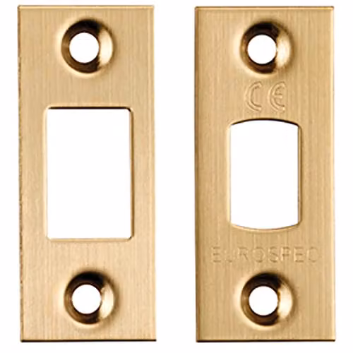 Loops Strike and Fixing Pack for Heavy Duty Tubular Deadbolt with Square Forend in Satin Brass
