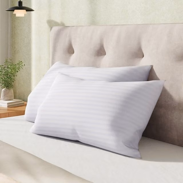 Garden Sanctuary 2 Pack White Rectangular Polyester Striped Pillow Inserts