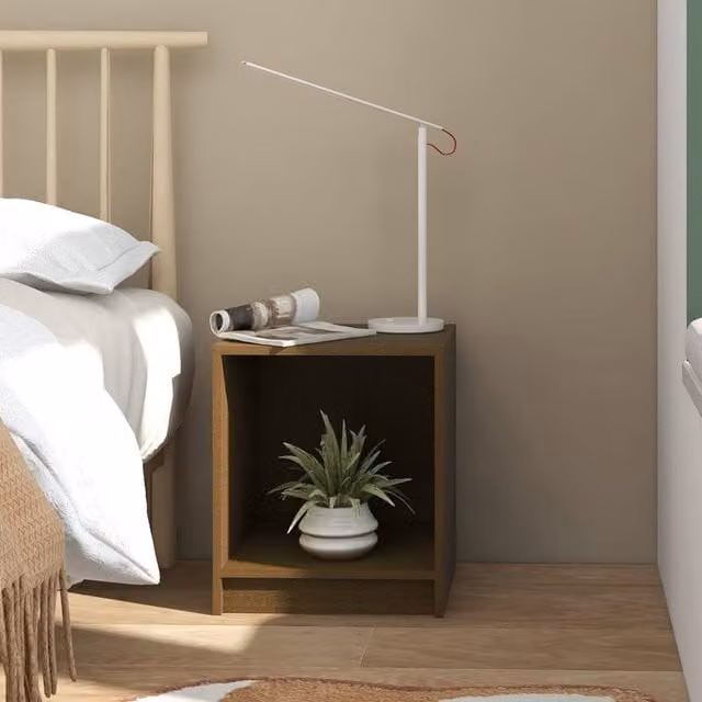 Berkfield Home Elegant Bedside Cabinets, 2 Piece Set, Honey Brown, W: 35.5 cm, D: 33.5 cm, H: 41.5 cm – 1