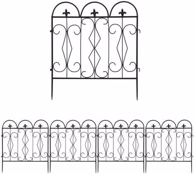 Kelvenix Black PVC-Coated Metal Outdoor Fencing Set for Garden Ponds – 1