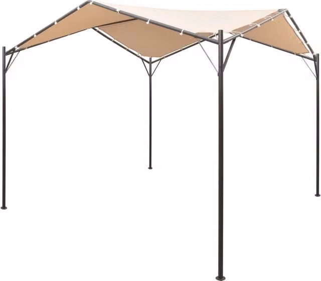 Berkfield Home Gazebo Pavilion Tent Canopy in Beige with Steel Frame, 4 x 4 m