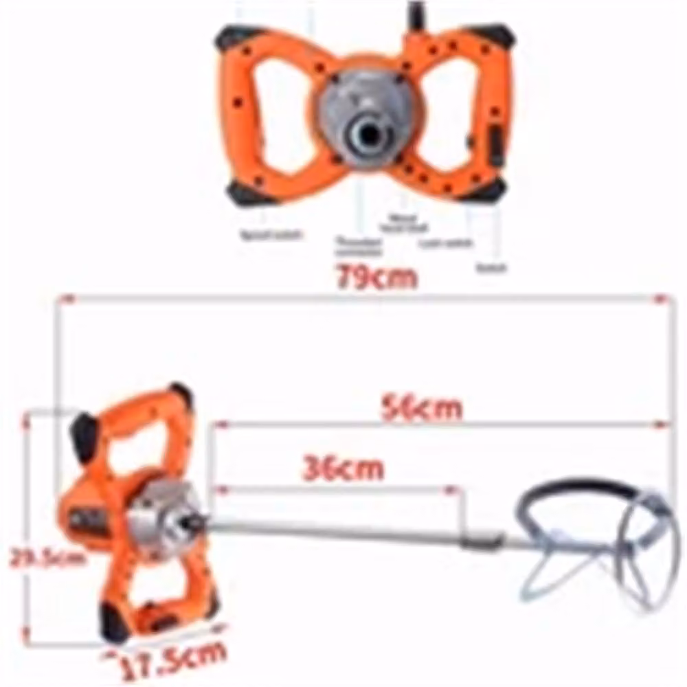 Nordara 2800W Electric Plaster Paddle Mixer in Orange, Size: 100 cm – 2