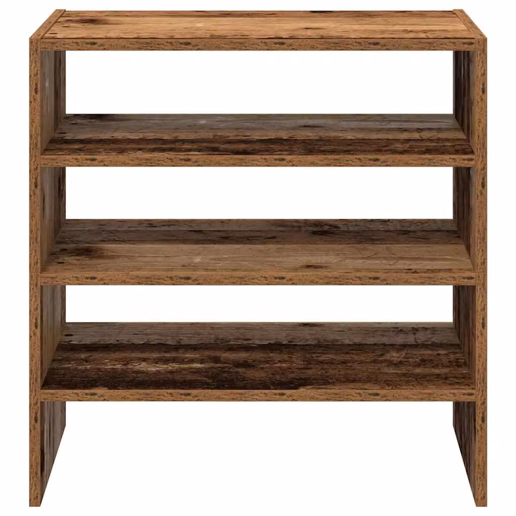 Berkfield Home Stackable Shoe Racks, 2 Piece Set in Brown Old Wood, W/D/H: 60 x 30 x 30.5 cm – 4